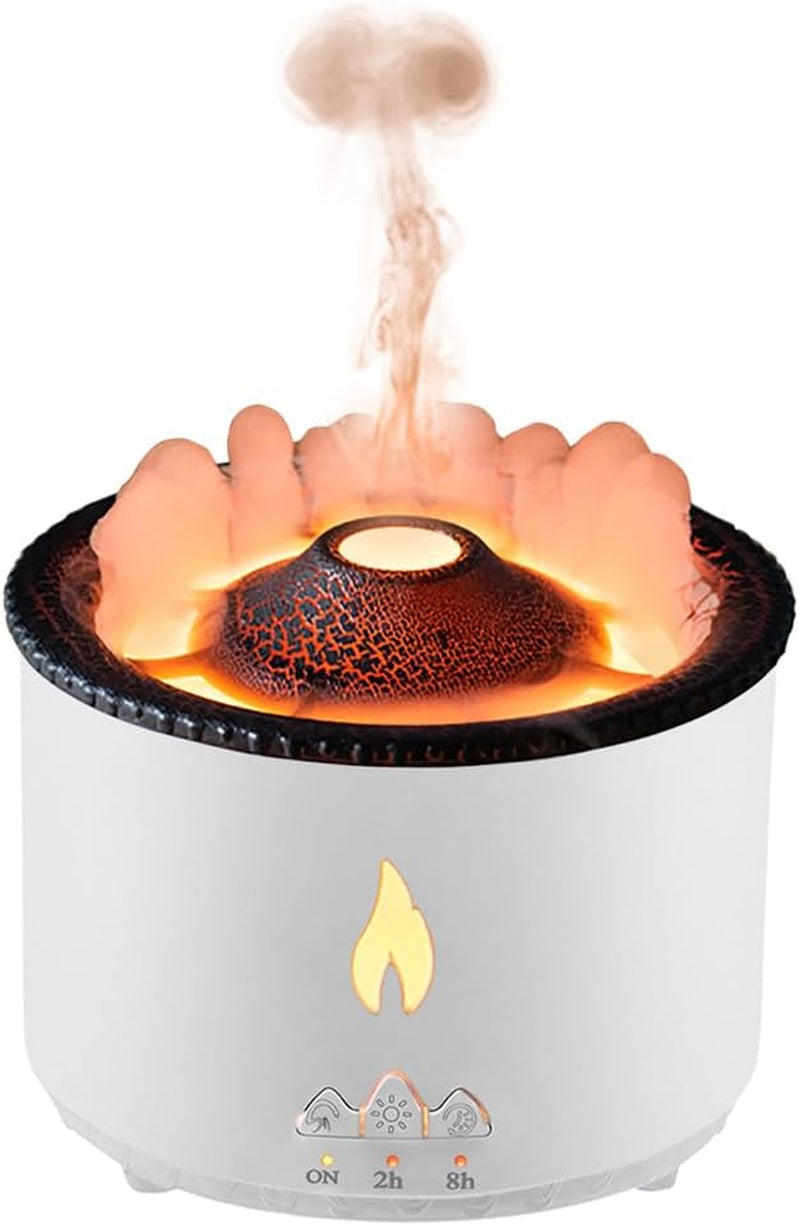 300Ml Ultrasonic Volcano Flame Humidifier Original Flame Diffuser Volcano Lamp Aroma Diffuser for Essential Oils Diffusers, Small Fireplace Humidifier Fire Oil Diffuse for Home Large Room Kids Bedroom