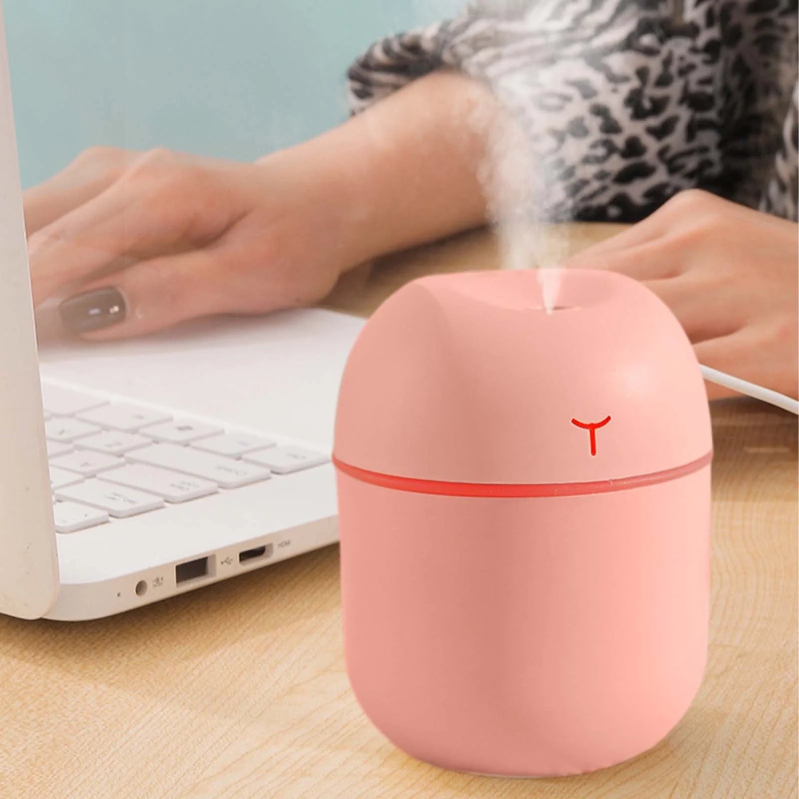 Portable Mini Humidifier 220Ml Small Cool Mist Humidifier USB Desktop Humidifier for Baby Bedroom Travel Office Home Auto Shut-Off 2 Mist Modes Super Quiet, Green