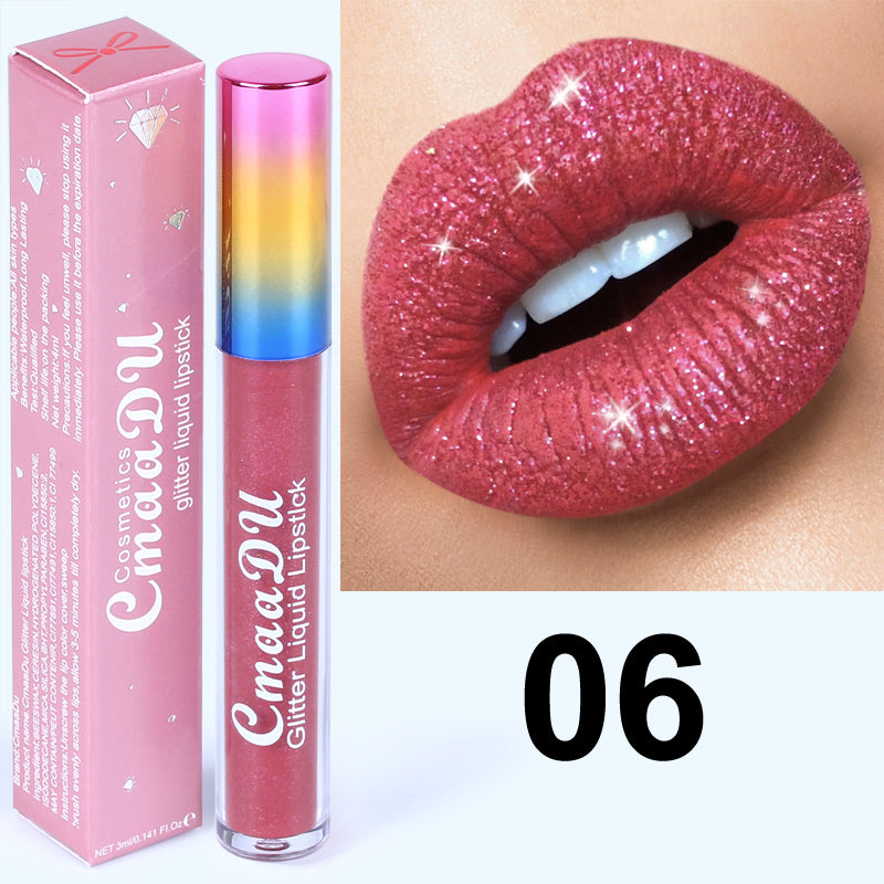 Cmaadu™ Diamond Shine Lip Gloss – Glitter Liquid Lipstick for Stunning Matte Lips