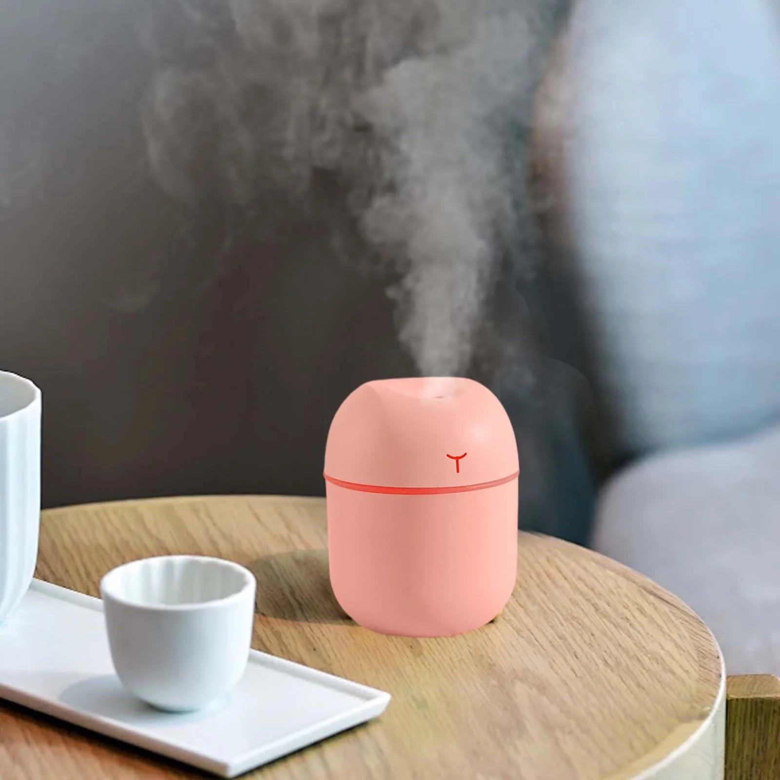 Portable Mini Humidifier 220Ml Small Cool Mist Humidifier USB Desktop Humidifier for Baby Bedroom Travel Office Home Auto Shut-Off 2 Mist Modes Super Quiet, Green